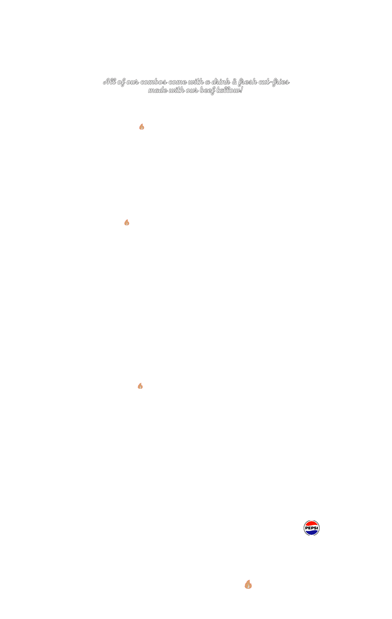 Arlington Cattle Co Burger Stand menu